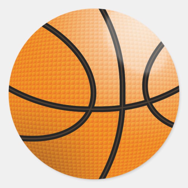 Basketballball Runder Aufkleber (Vorderseite)