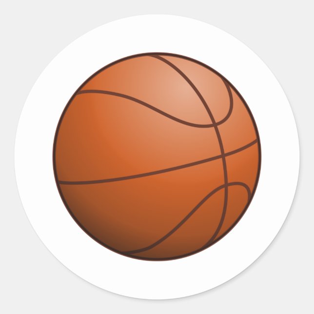 Basketballball Runder Aufkleber (Vorderseite)