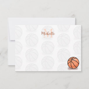 Basketballbälle benutzerdefinierter Name Fan Mitteilungskarte