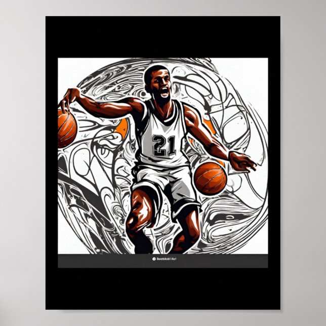 Basketballbild Poster (Vorne)