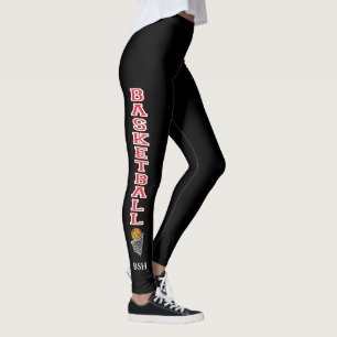 Basketballbriefe in Rot und Weiß Leggings