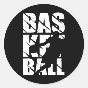 Basketballdesign für Basketballspieler und Basketb Runder Aufkleber