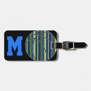 Basketballdesign in blau und grün gestrichen gepäckanhänger