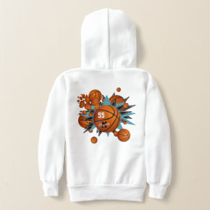 Basketbälle aquamarine Mädchensportarten Hoodie
