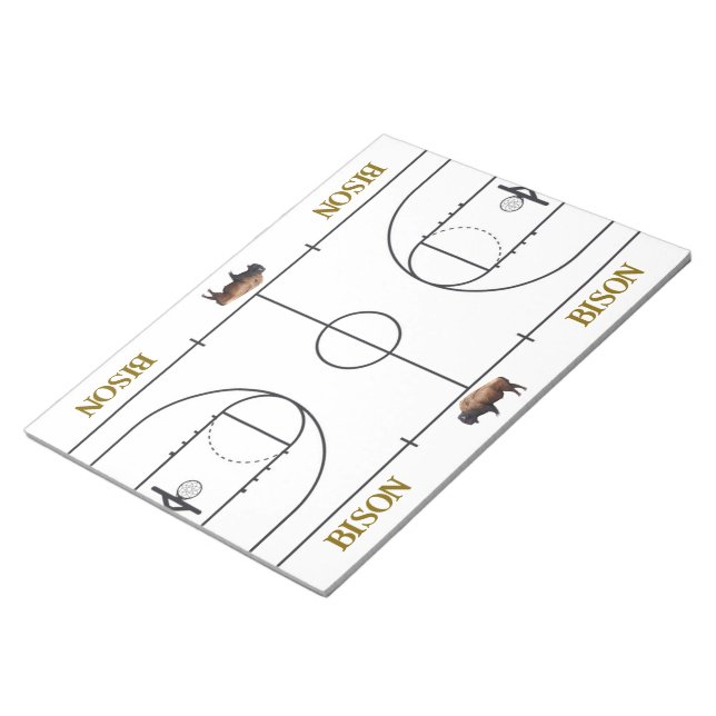 Basketballfeld-Layout-Coaching Notizblock (angewinkelt)