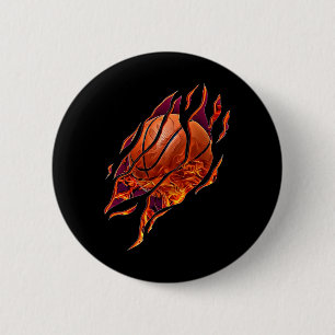 Basketballfeuer und Kratzer Ball Player Sport B Button
