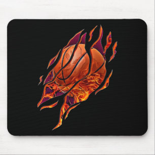 Basketballfeuer und Kratzer Ball Player Sport B Mousepad