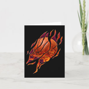 Basketballfeuer und Scratches Ball Player Sport B Karte