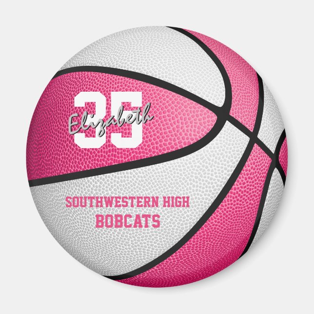 Basketballgeschenke eines rosa Weißen Mädchens mit Magnet (Vorne)