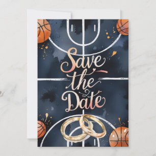 Basketballhochzeit SPEICHERN DAS DATUM Einladung