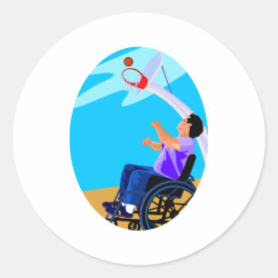 Basketballjunge Runder Aufkleber