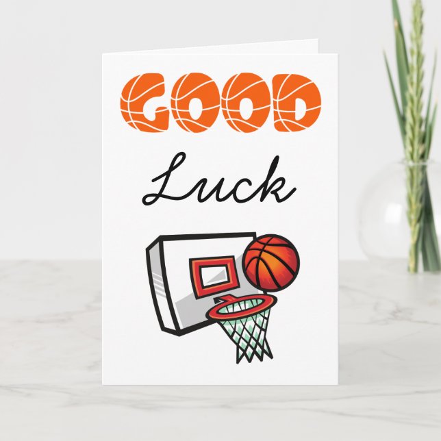 Basketballkarten viel Glück Karte (Vorderseite)