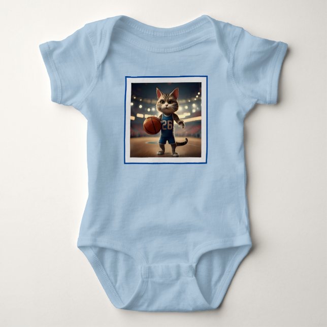 Basketballkatze, Baby Strampler (Vorderseite)