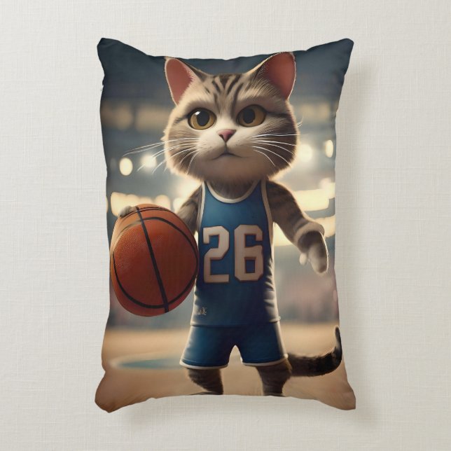 Basketballkatze, Dekokissen (Vorderseite(Vertikal))