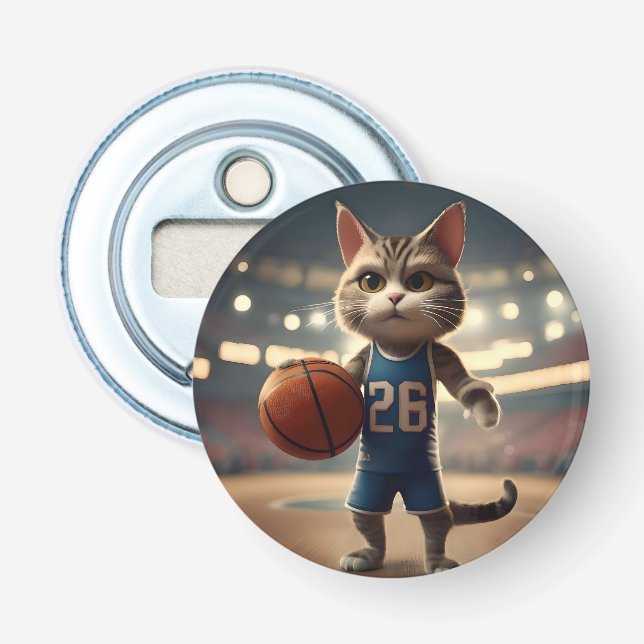 Basketballkatze, Flaschenöffner (Vorderseite)