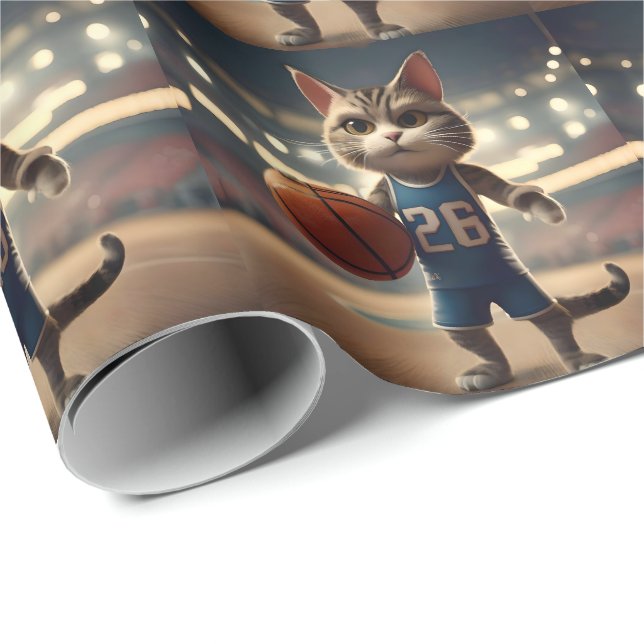Basketballkatze, Geschenkpapier (Rolleneckpunkt)