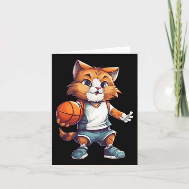 Basketballkatze Karte (Vorderseite)