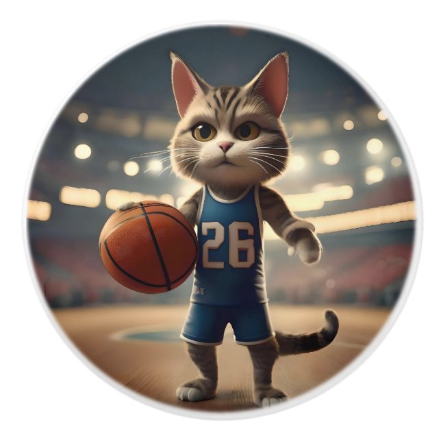 Basketballkatze, Keramikknauf (Vorderseite)