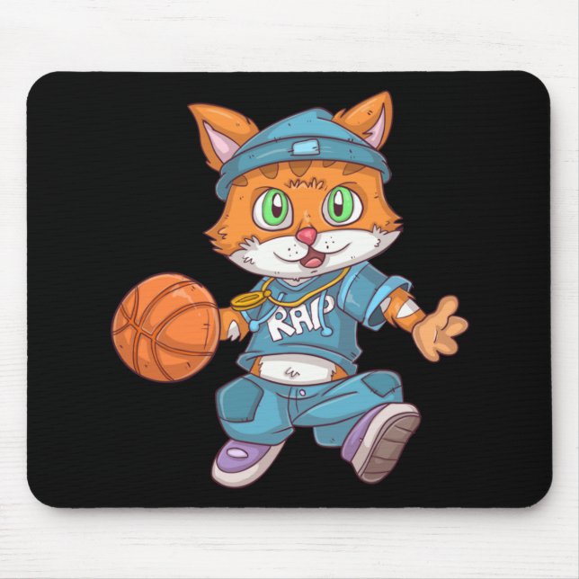 Basketballkatze Mousepad (Vorne)