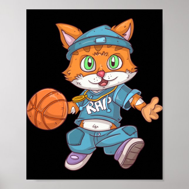 Basketballkatze Poster (Vorne)