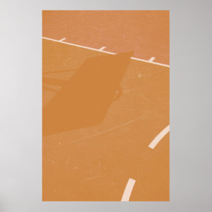Basketballkorb-Schatten auf Linie Poster