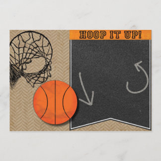 Basketballkorb-Tafel-Orangen-Einladung Einladung