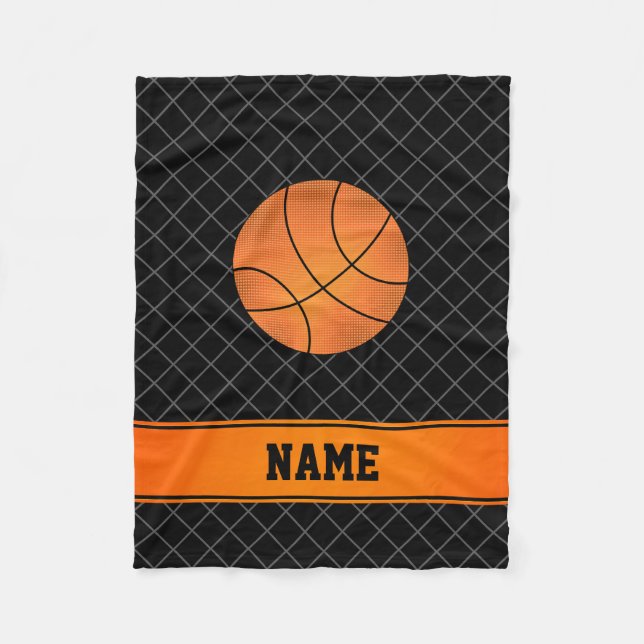 Basketballkreuz des individuellen Namens Fleecedecke (Vorderseite)