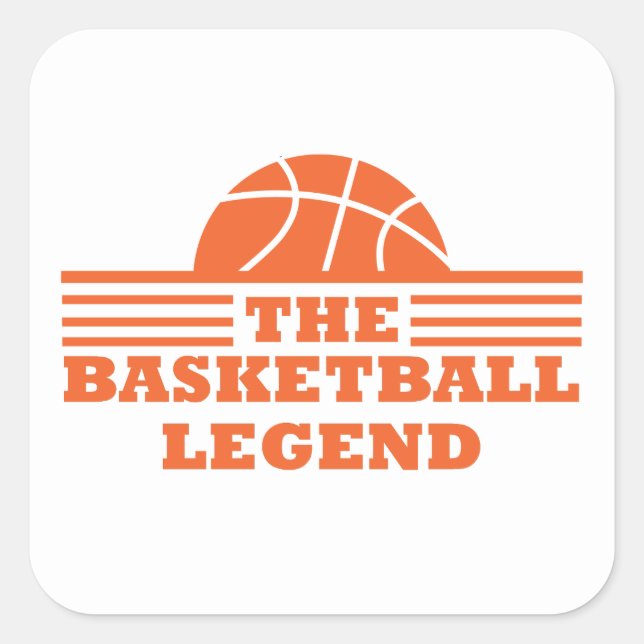Basketballlegende Orangenball Quadratischer Aufkleber (Vorderseite)