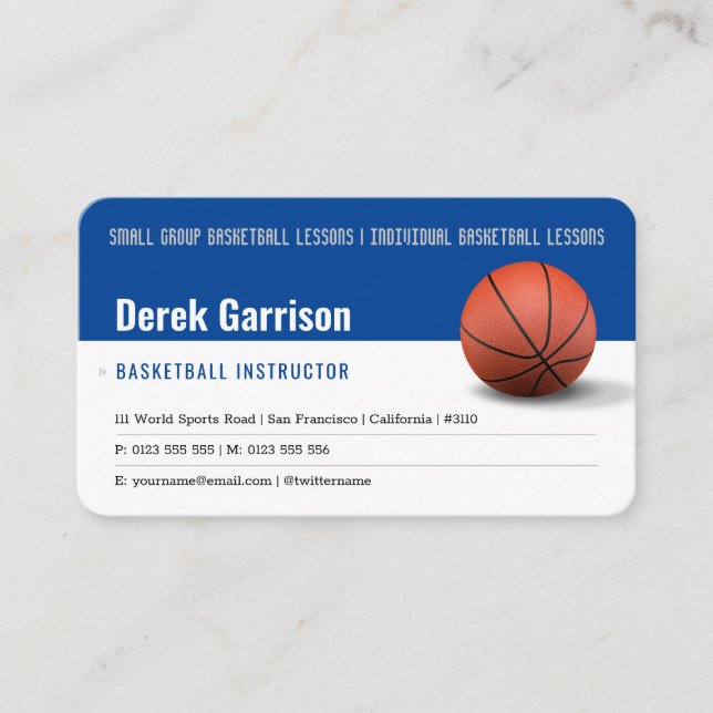 Basketballlehrer | Coach | Ausbildergeschäft C Visitenkarte (Vorderseite)