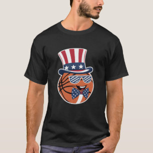 Basketballliebhaber USA-Flagge Patriotischer Baske T-Shirt