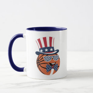 Basketballliebhaber USA-Flagge Patriotischer Baske Tasse