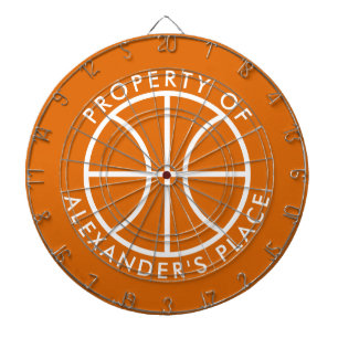 Basketballlogo Dartboard mit individuellem Namen Dartscheibe