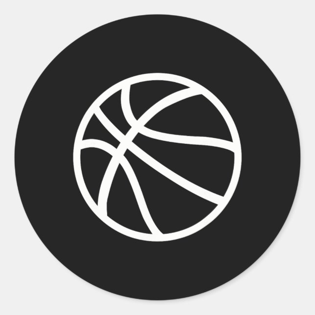 Basketballlogo Runder Aufkleber (Vorderseite)
