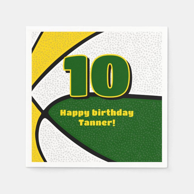 Basketballmädchen in Grün - Party Serviette (Vorderseite)