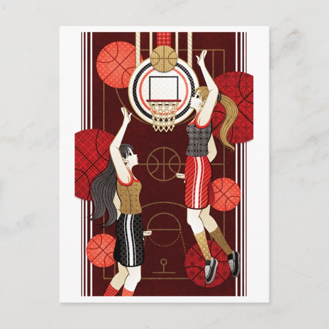 Basketballmädchen Postkarte (Vorderseite)