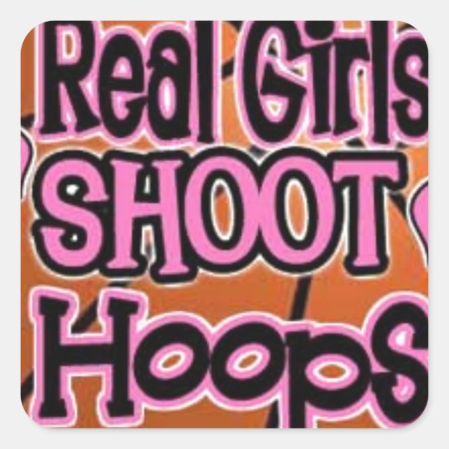 Basketballmädchen Quadratischer Aufkleber (Vorderseite)