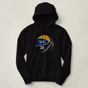 Basketballmannschaft aus blauem Gold personalisier Hoodie