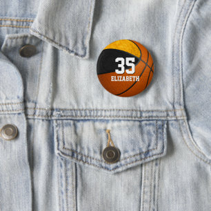Basketballmannschaft mit schwarzem Gold Button