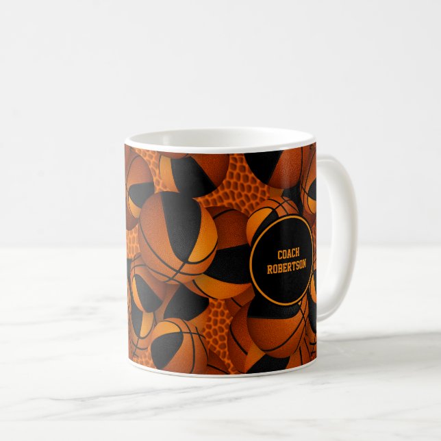 Basketballmannschaftsfarben schwarz-orange kaffeetasse (VorderseiteRechts)