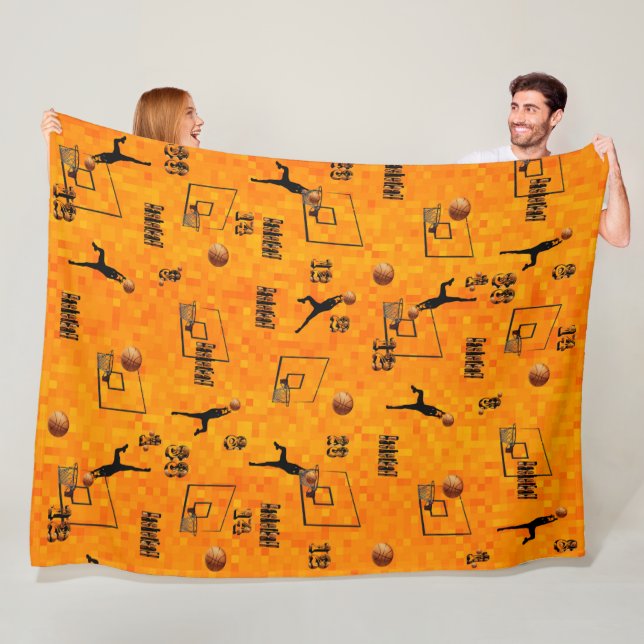 Basketballmuster Fleecedecke (Beispiel)
