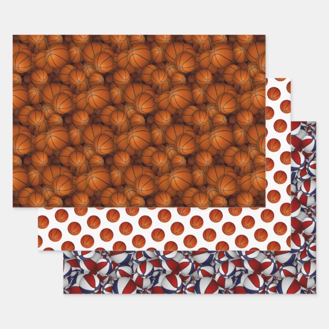 Basketballmuster Geschenkpapier Set (Set)