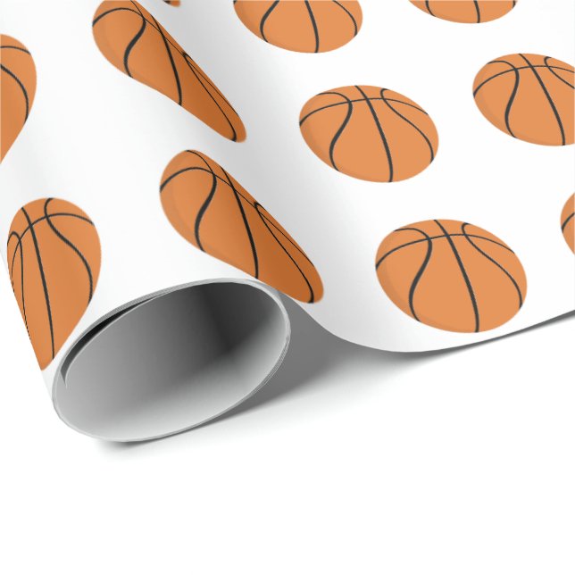 Basketballmuster | Hintergrundfarbe Geschenkpapier (Rolleneckpunkt)