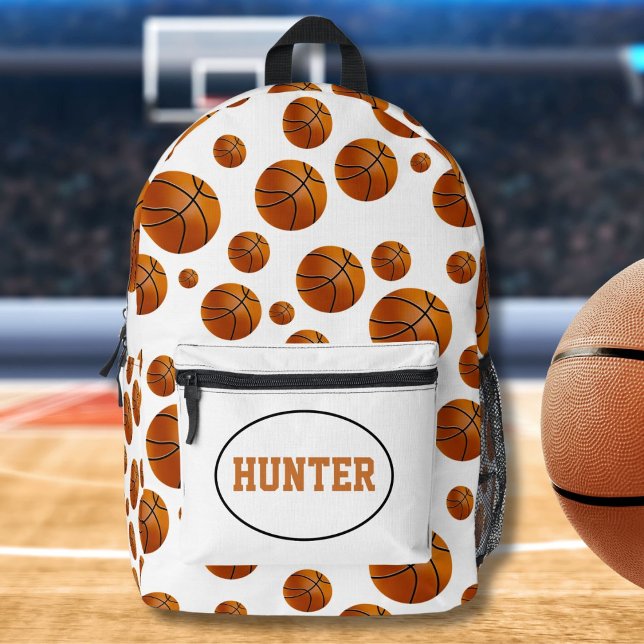 Basketballmuster mit Namen Bedruckter Rucksack (Von Creator hochgeladen)