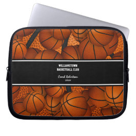 Basketballmustergeschenk w individuelle Name Laptopschutzhülle