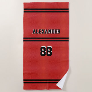 Basketballname und Jersey-Nummer Strandtuch