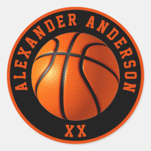 Basketballname und Jersey Personalize Runder Aufkleber