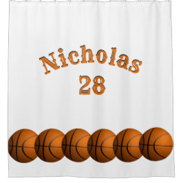 Basketballname und -nummer duschvorhang