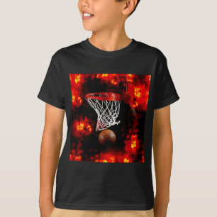 Basketballnetz, Ball & Flames T-Shirt