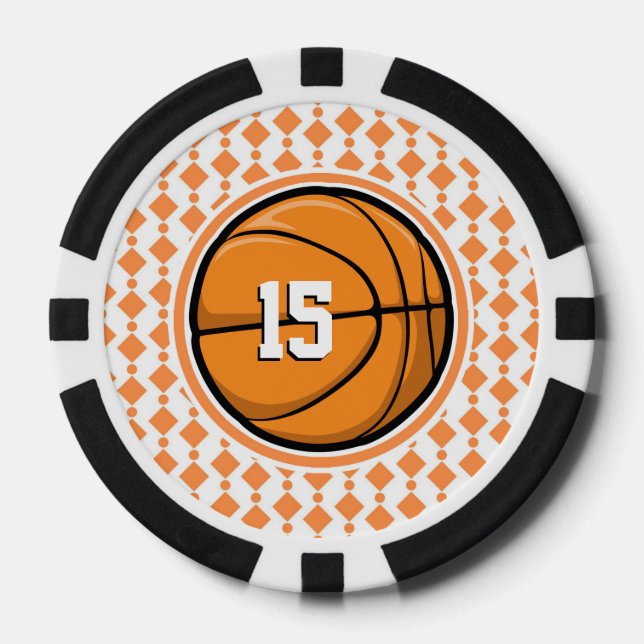 Basketballnummer Pokerchips (Vorderseite)