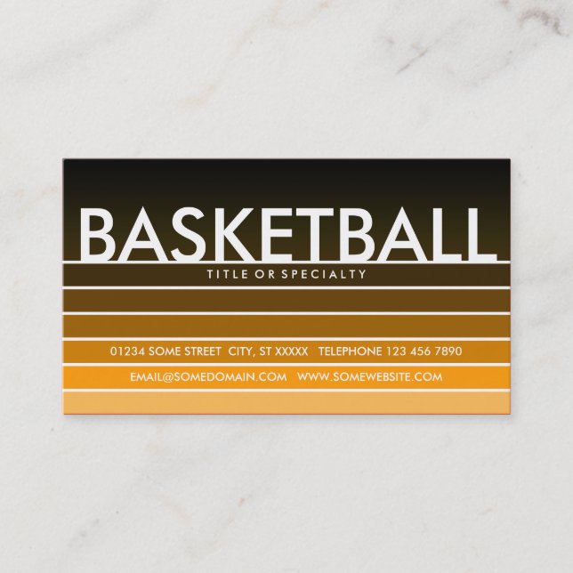 Basketballorange Visitenkarte (Vorderseite)